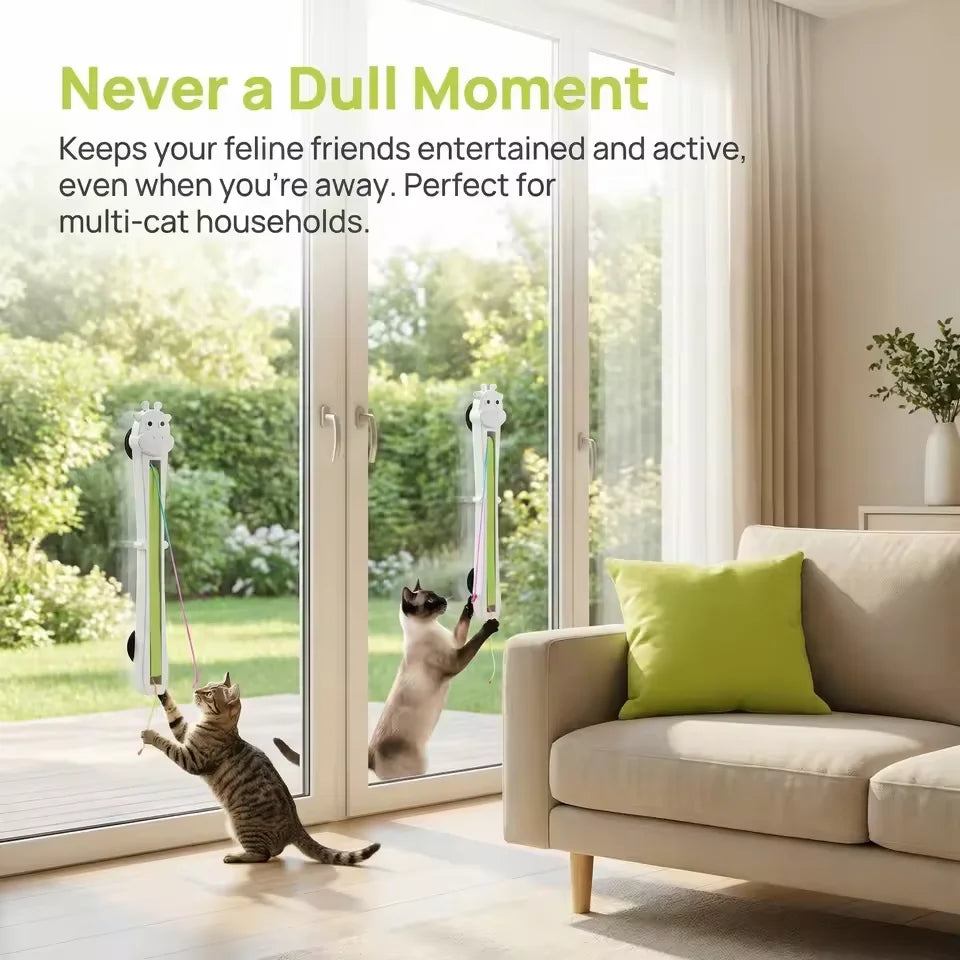 MirthPaw Interactive Door-Mounted Automatic Cat Toy – Hands-Free Moving String Exercise Toy for Bored Indoor Cats