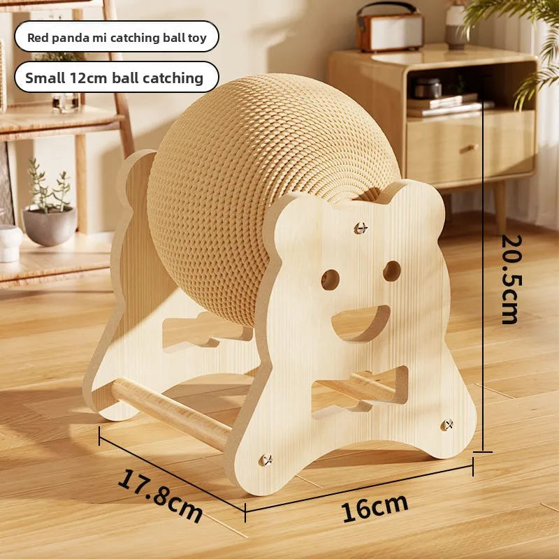 Wear‑Resistant Sisal Toy Ball Interactive Cat Scratching Toy Ball Free‑Rotating Ball Design Compact Space‑Saving Cat Toy Balls