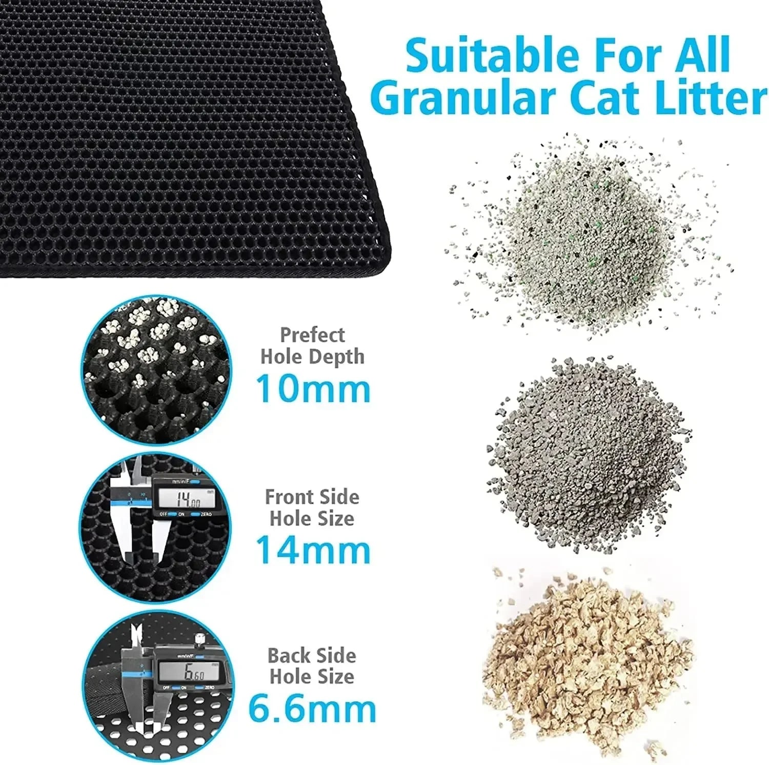 MirthPaw™ Double-Layer Litter Trapping Mat-Honeycomb Design, Waterproof & Slip-Resistant Protection for Clean Floors.