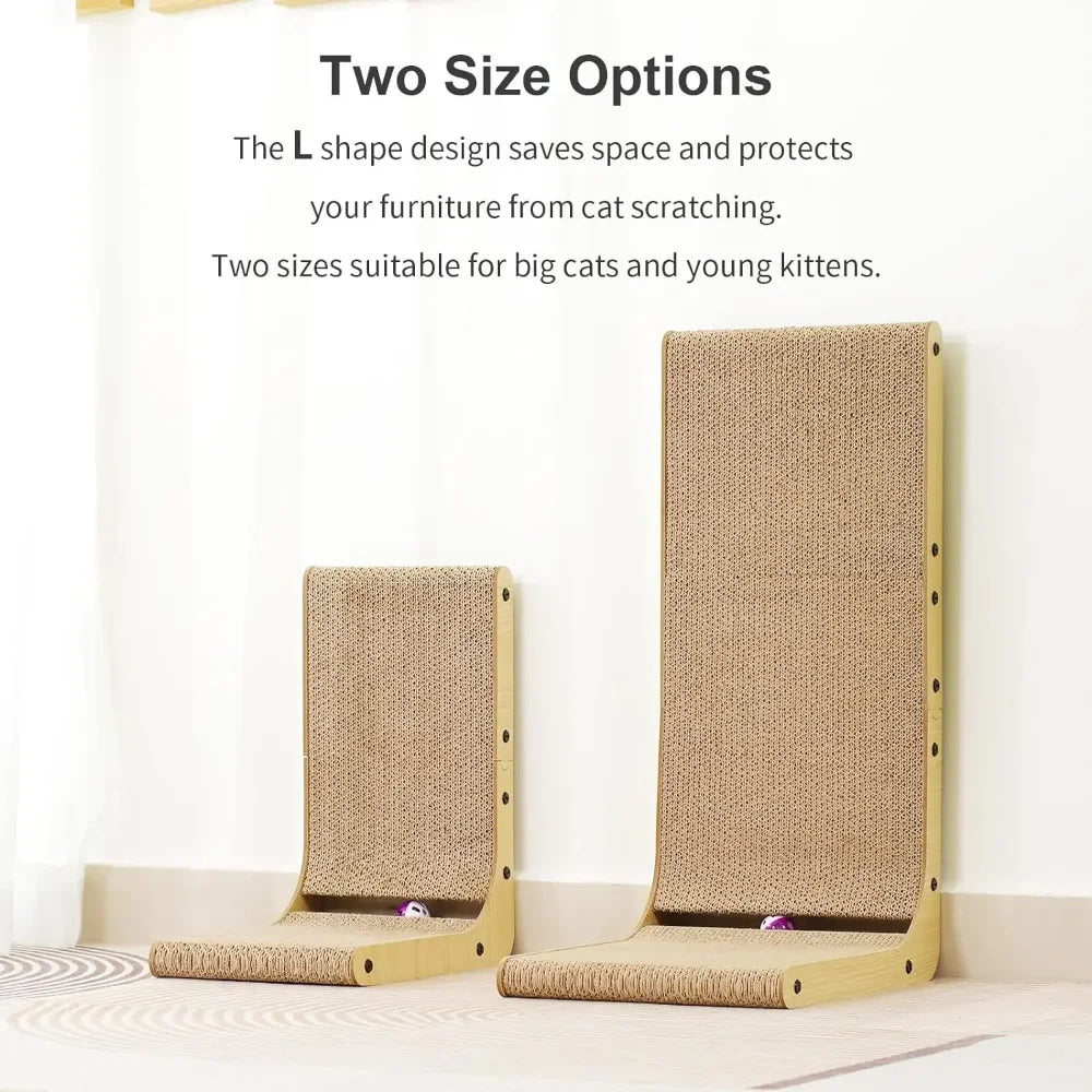 MirthPaw L-Shaped Vertical Cat Scratching Board – Wear-Resistant Cardboard Cat Scratcher & Wall Furniture ProtectorMirthPaw L-Shaped Vertical Cat Scratching Board – Wear-Resistant Cardboard Cat Scratcher & Wall Furniture Protector