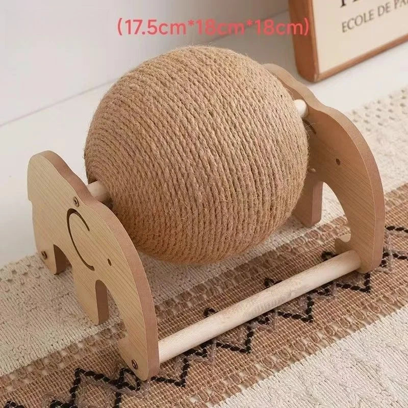 Wear‑Resistant Sisal Toy Ball Interactive Cat Scratching Toy Ball Free‑Rotating Ball Design Compact Space‑Saving Cat Toy Balls