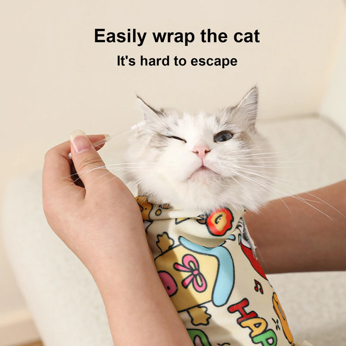 MirthPaw™ Anti-Scratch Pet Swaddle Wrap – Cozy Calming Burrito Sling for Cat Grooming & Medicine