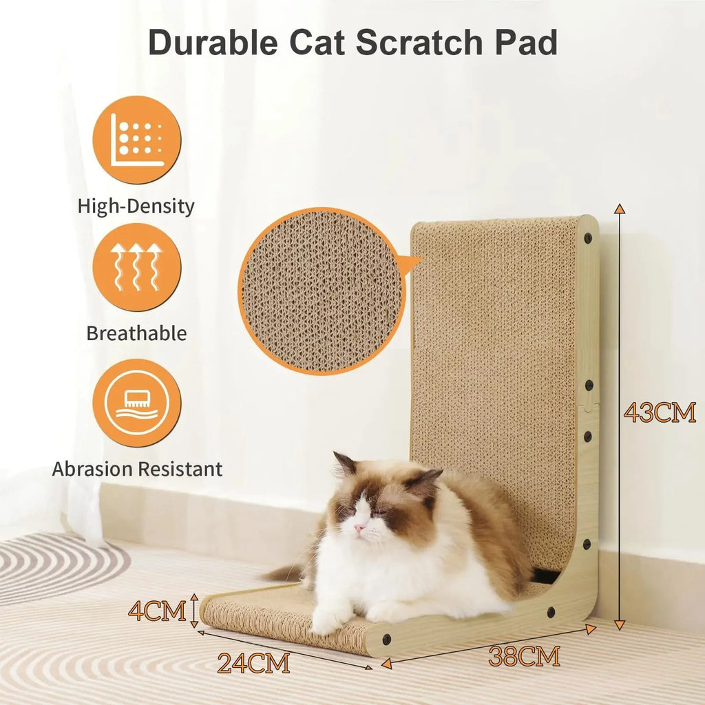 MirthPaw L-Shaped Vertical Cat Scratching Board – Wear-Resistant Cardboard Cat Scratcher & Wall Furniture ProtectorMirthPaw L-Shaped Vertical Cat Scratching Board – Wear-Resistant Cardboard Cat Scratcher & Wall Furniture Protector
