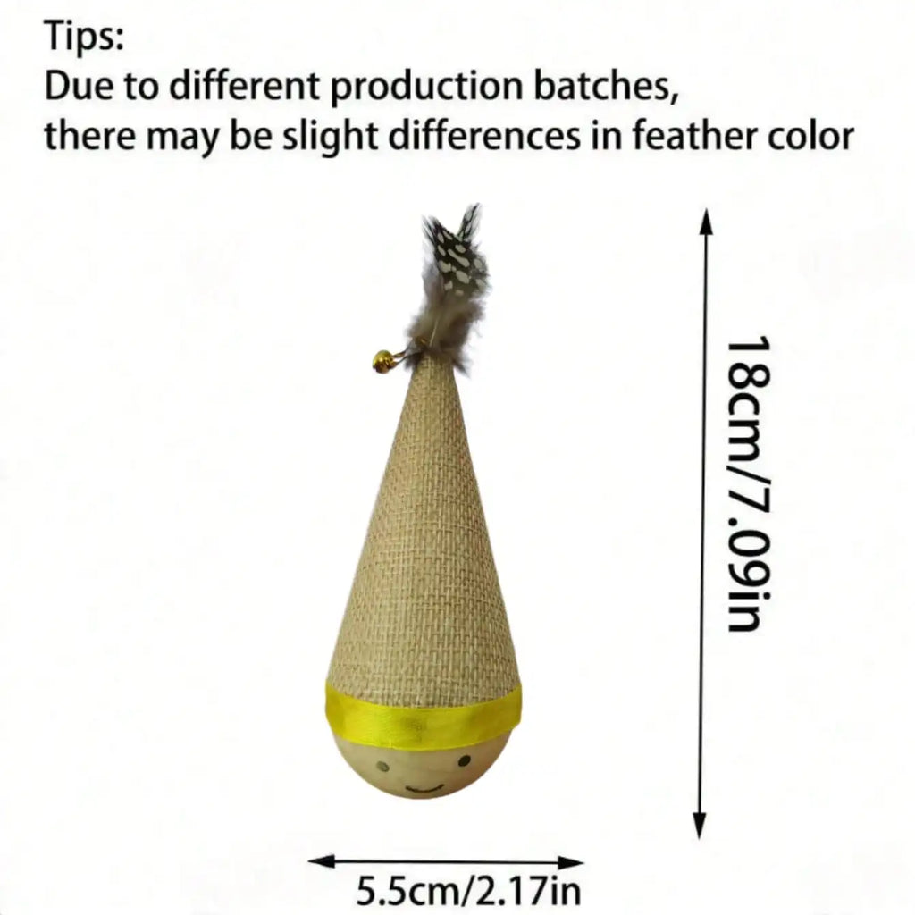 MirthPaw™ Interactive Tumbler Cat Teaser Toy with Feather