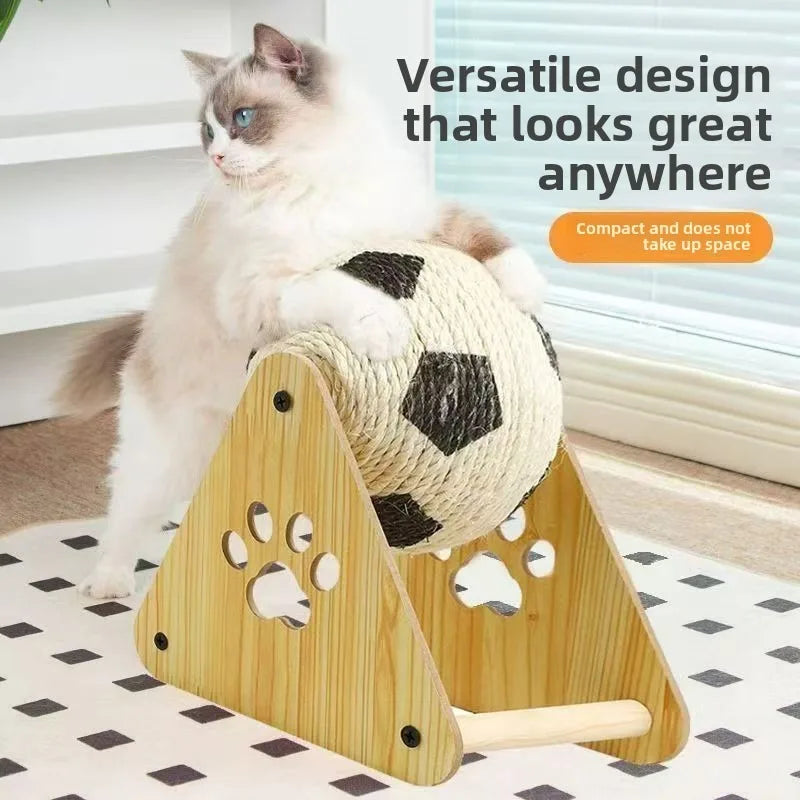 Wear‑Resistant Sisal Toy Ball Interactive Cat Scratching Toy Ball Free‑Rotating Ball Design Compact Space‑Saving Cat Toy Balls