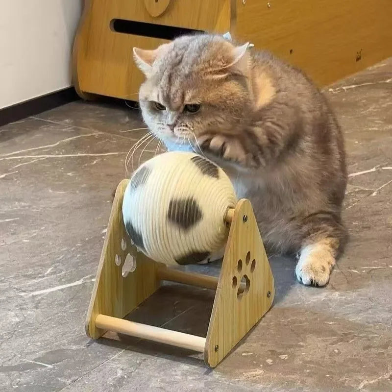 Wear‑Resistant Sisal Toy Ball Interactive Cat Scratching Toy Ball Free‑Rotating Ball Design Compact Space‑Saving Cat Toy Balls