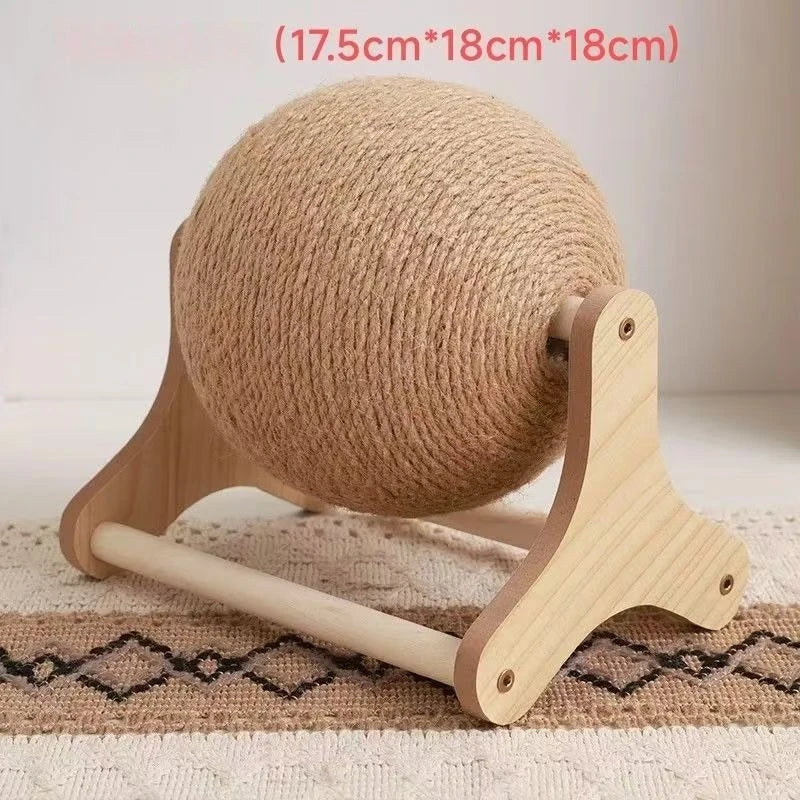 Wear‑Resistant Sisal Toy Ball Interactive Cat Scratching Toy Ball Free‑Rotating Ball Design Compact Space‑Saving Cat Toy Balls