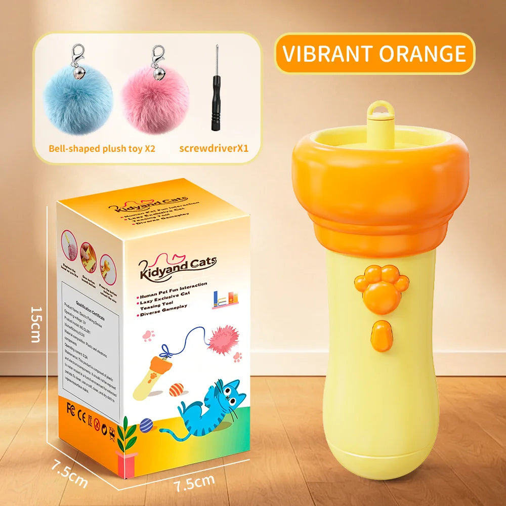 MirthPaw Interactive Cat Fishing Launch Toy – Manual Plush Ball Launcher Wand for Indoor Cats & Kittens