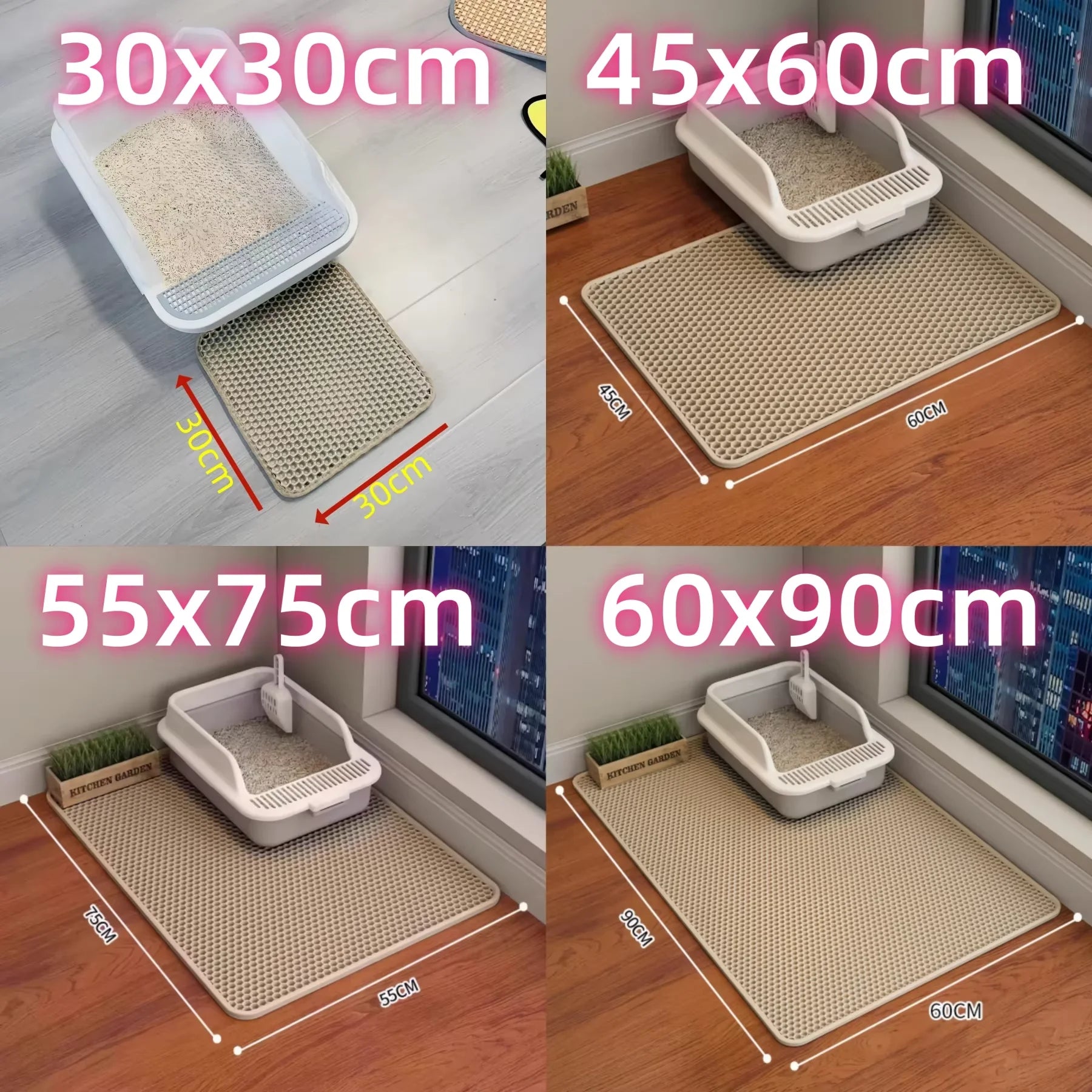 MirthPaw™ Double-Layer Litter Trapping Mat-Honeycomb Design, Waterproof & Slip-Resistant Protection for Clean Floors.