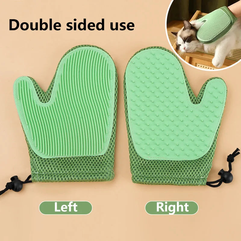 MirthPaw™ Gentle Pet Grooming Glove – Efficient Hair Remover & Massage Brush for Cats & Dogs