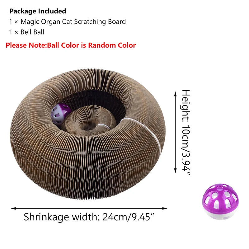MirthPaw Magic Organ Cat Scratching Board – Foldable Interactive Scratcher Toy & Lounge Bed with Bell Ball