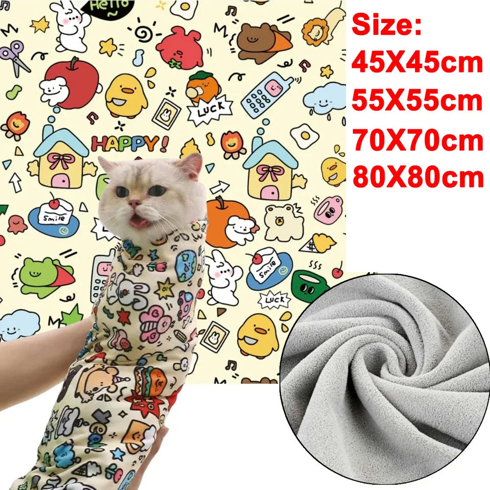 MirthPaw™ Anti-Scratch Pet Swaddle Wrap – Cozy Calming Burrito Sling for Cat Grooming & Medicine
