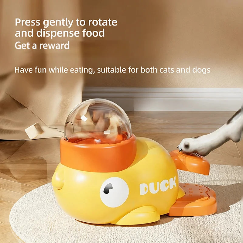 MirthPaw Interactive Duck Cat IQ Puzzle Toy – Automatic Treat Launcher & Puzzle Feeder
