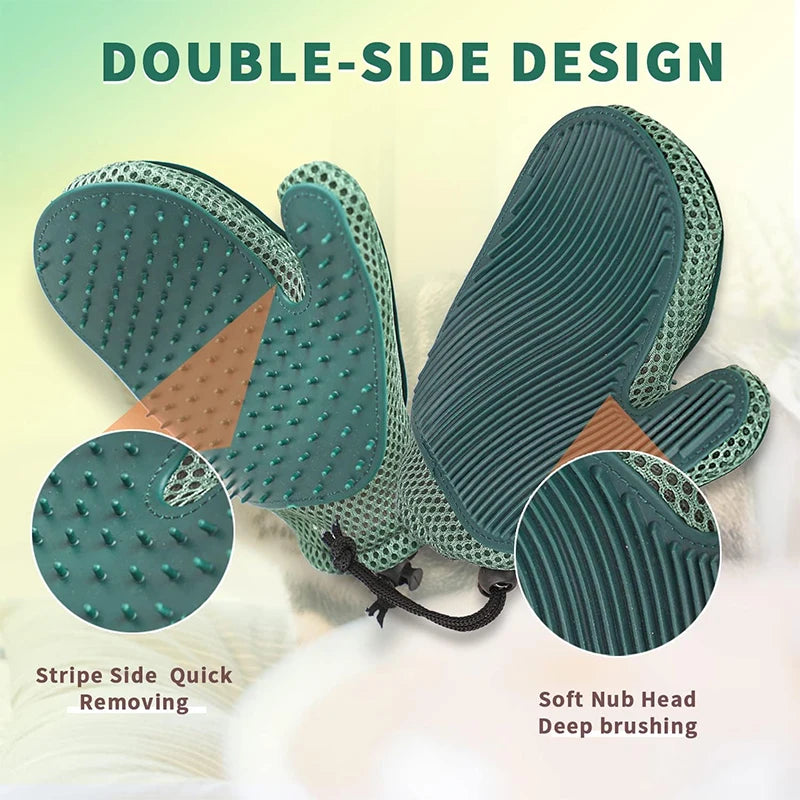 MirthPaw™ Gentle Pet Grooming Glove – Efficient Hair Remover & Massage Brush for Cats & Dogs