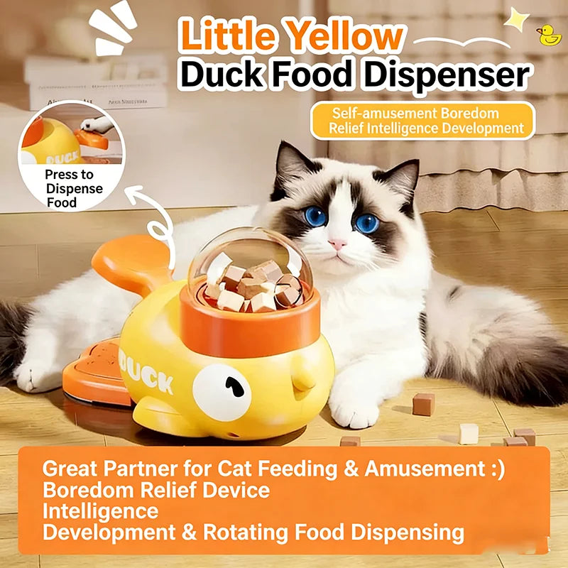 MirthPaw Interactive Duck Cat IQ Puzzle Toy – Automatic Treat Launcher & Puzzle Feeder