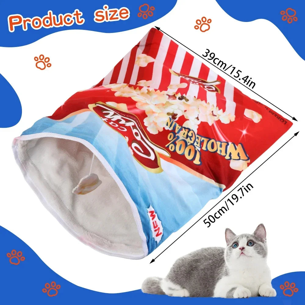 MirthPaw™ Interactive Crinkle Cat Tunnel – Fun Food Series
