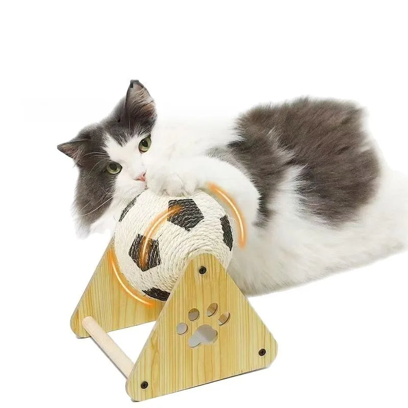 Wear‑Resistant Sisal Toy Ball Interactive Cat Scratching Toy Ball Free‑Rotating Ball Design Compact Space‑Saving Cat Toy Balls