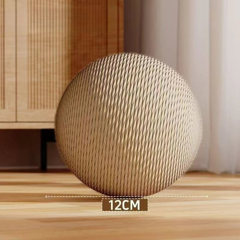 Wear‑Resistant Sisal Toy Ball Interactive Cat Scratching Toy Ball Free‑Rotating Ball Design Compact Space‑Saving Cat Toy Balls
