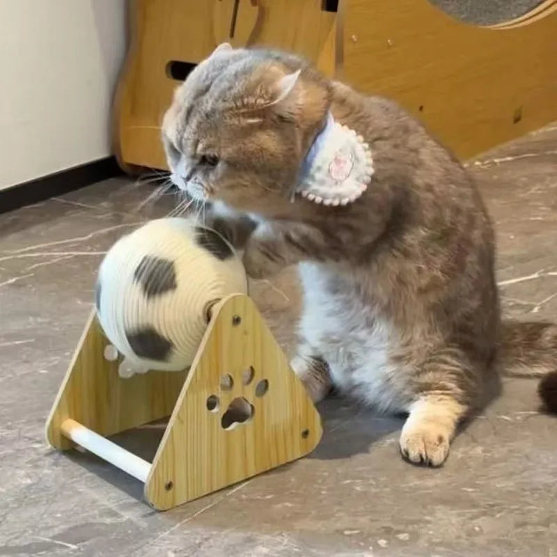 Wear‑Resistant Sisal Toy Ball Interactive Cat Scratching Toy Ball Free‑Rotating Ball Design Compact Space‑Saving Cat Toy Balls