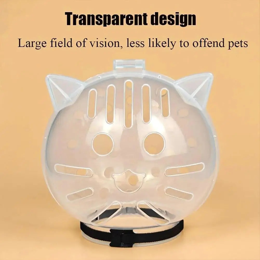 MirthPaw™ Breathable Cat Bubble Muzzle – Transparent Anti-Bite Grooming Helmet for Bathing & Nail Trimming