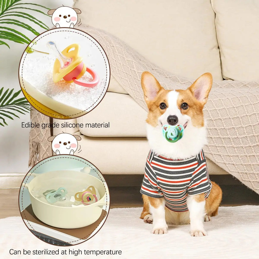 Dog Toy Soothing Pacifier Puppy TeethingToy To Relieve BoredomCorgi-shaped Synthetic Pacifier For Puppies Safe Silicone Material