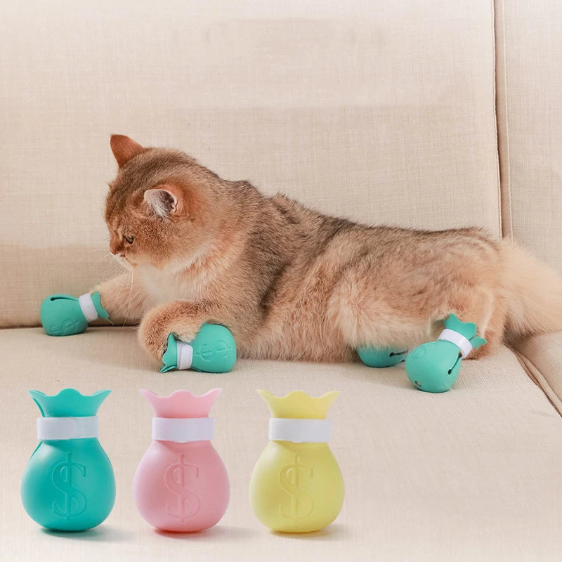 MirthPaw™ Anti-Scratch Silicone Paw Protectors-Soft, Adjustable Bathing & Grooming Boots for Stress-Free Care.