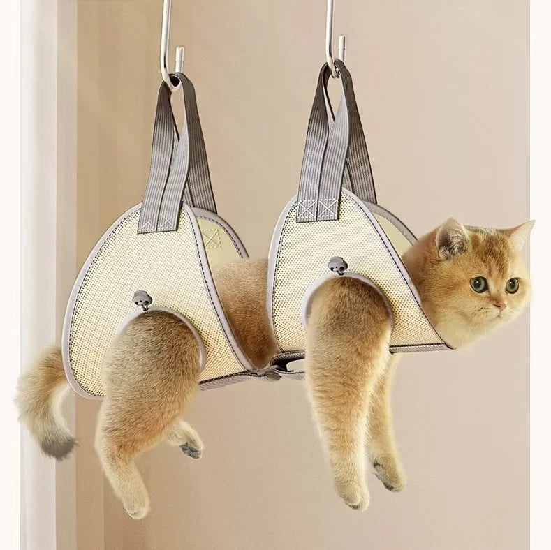 MirthPaw™ Adjustable Pet Grooming Hammock – Safe & Comfortable Restraint Harness for Dogs & Cats
