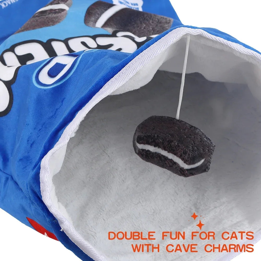 MirthPaw™ Interactive Crinkle Cat Tunnel – Fun Food Series