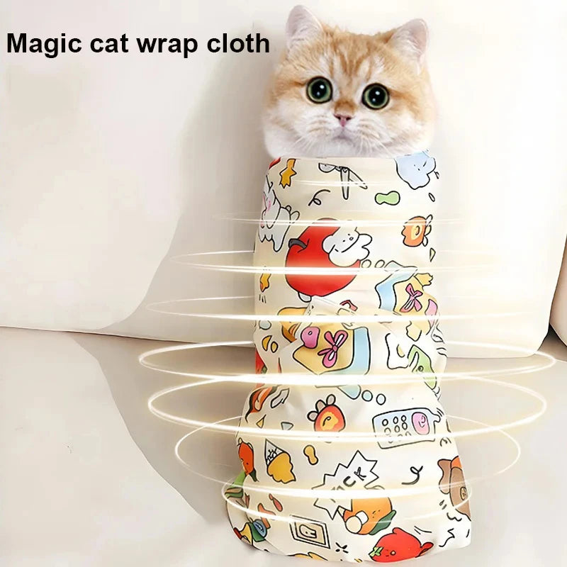 MirthPaw™ Anti-Scratch Pet Swaddle Wrap – Cozy Calming Burrito Sling for Cat Grooming & Medicine