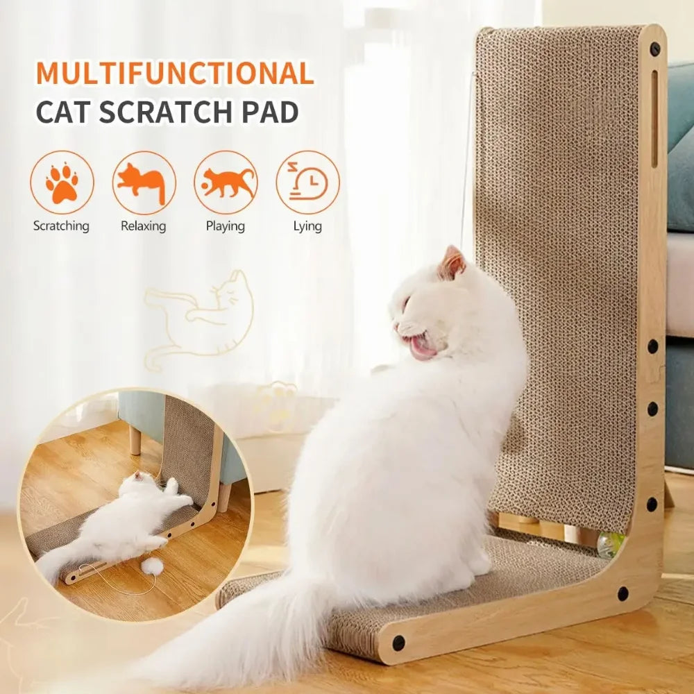 MirthPaw L-Shaped Vertical Cat Scratching Board – Wear-Resistant Cardboard Cat Scratcher & Wall Furniture ProtectorMirthPaw L-Shaped Vertical Cat Scratching Board – Wear-Resistant Cardboard Cat Scratcher & Wall Furniture Protector